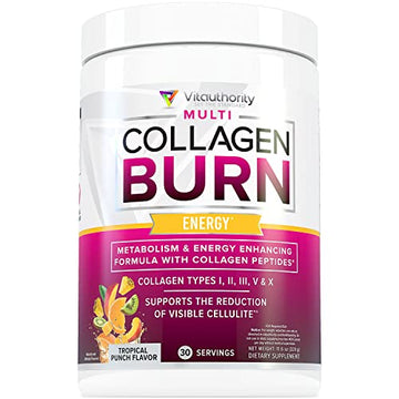 Multi Collagen Burn: Multi-Type Hydrolyzed Protein Peptides with Hyaluronic Acid, Vitamin Vitauthority Au supplements