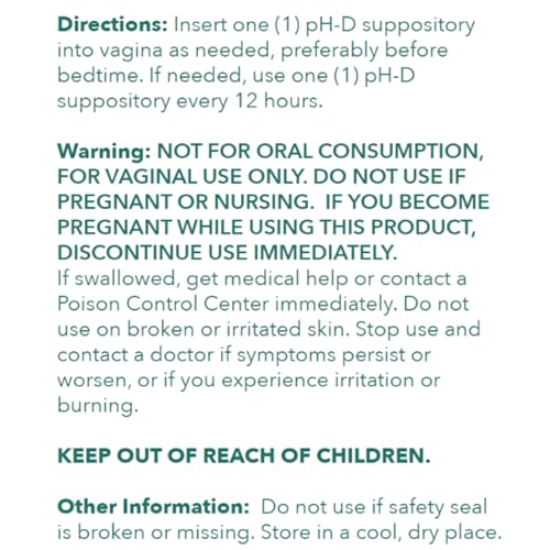 pH-D Feminine Health - 600 mg Boric Acid Suppositories - Woman Owned - for Vaginal Odor Use - 12 Count pH-D Feminine Health Support Au supplements