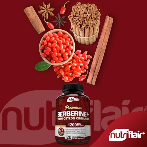 NutriFlair Premium Berberine HCL 1200mg, 120 Capsules - Plus Pure True Ceylon Cinnamon NutriFlair Au supplements