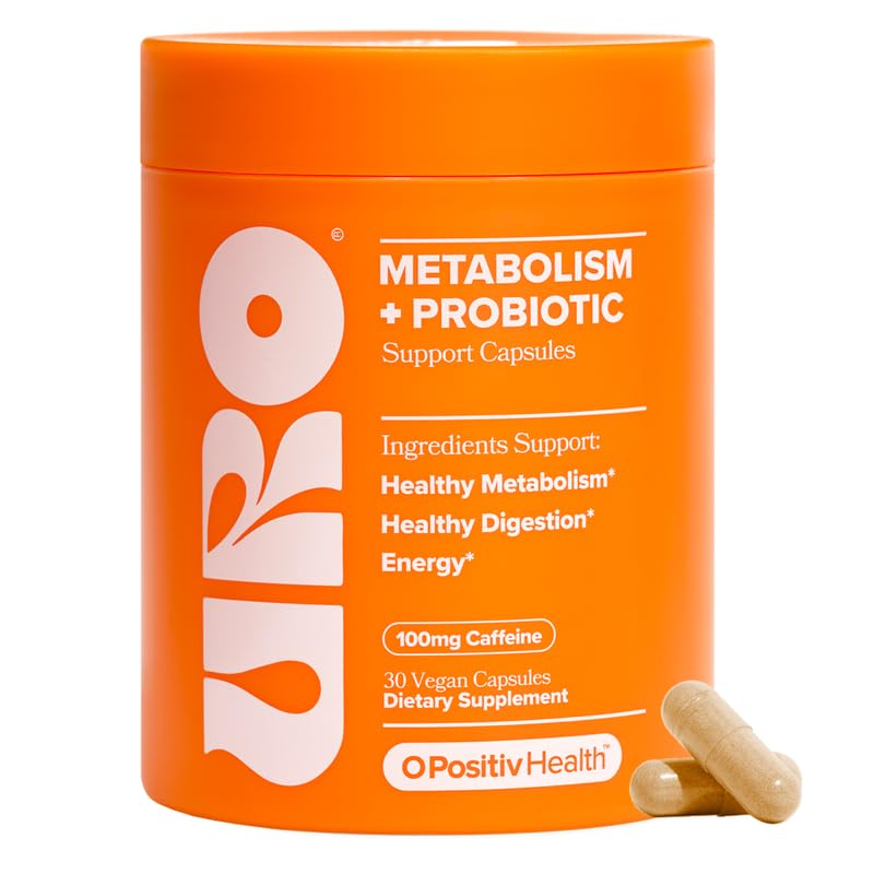 URO Metabolism + Probiotic Support Capsules – Metabolism, Gut Health & Sustained Energy – with Chromium Picolinate, Green Coffee Bean Extract & Targeted Probiotics – 1 Month Supply – 30 Servings O Positiv Au supplements
