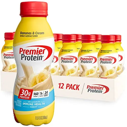 Premier Protein Shake, Bananas & Cream, 30g Protein, 1g Sugar, 24 Vitamins & Minerals Premier ProteinAU supplements