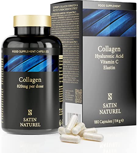 Collagen Capsules 820mg - 180 High Strength Capsules (3 Months Supply) SatinNaturel Au supplements