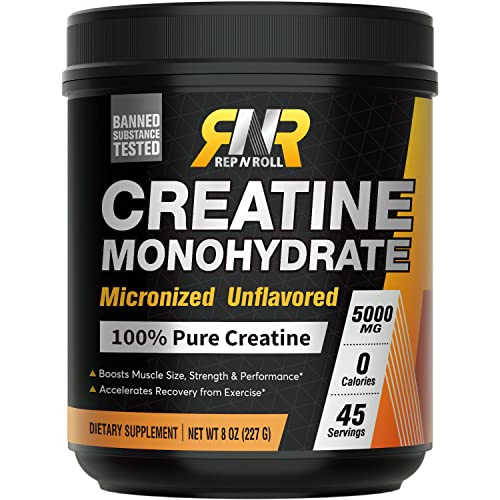Rep N Roll Micronized Creatine Powder, 45 Serv., Creatine Monohydrate 5000 MG Rep N Roll Au supplements