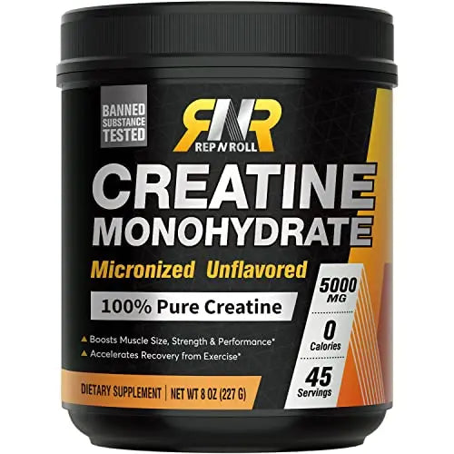 Rep N Roll Micronized Creatine Powder, 45 Serv., Creatine Monohydrate 5000 MG Rep N RollAU supplements