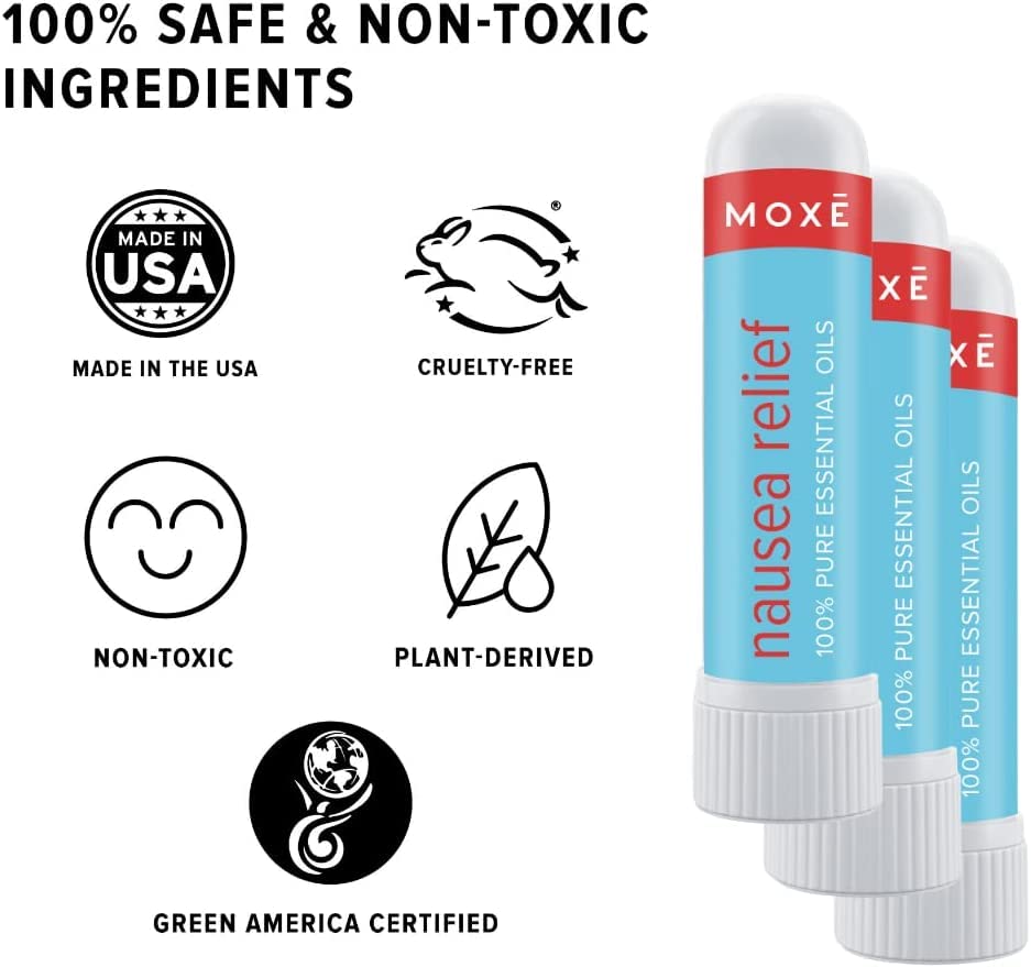 MOXE Nausea Nasal Inhaler Sticks, All Natural Essential Oil Blend, Ginger, Cardamom, Peppermint MOXE Au supplements