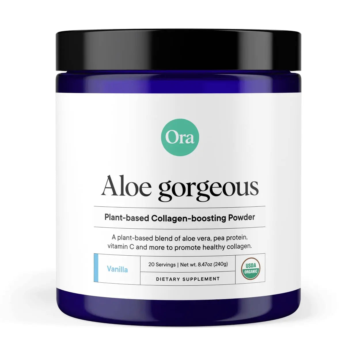 Ora Organic Vegan Collagen-Boosting Powder for Women and Men - Hair, Skin, & Nails Support - Bamboo Silica, Plant-Based Protein, Organic Vitamin C, Aloe Vera - Vanilla Flavor, 20 Servings Ora Organic Au supplements