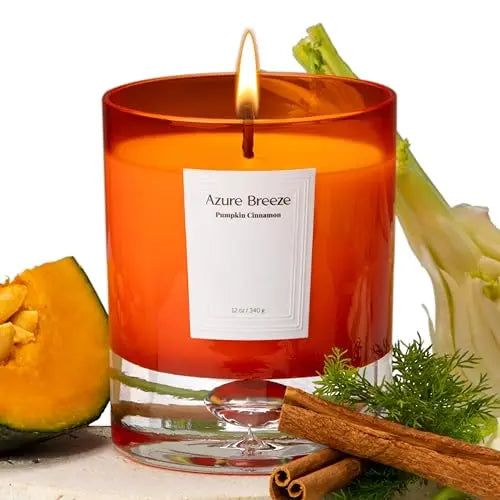 Pumpkin Scented Candles for Home - 12 oz, 70 Hours Burning - Natural Essential Oils & Soy Wax Azure BreezeAU supplements