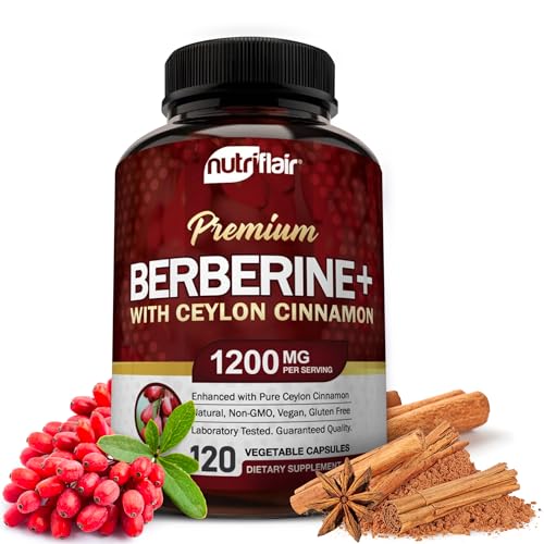 NutriFlair Premium Berberine HCL 1200mg, 120 Capsules - Plus Pure True Ceylon Cinnamon NutriFlair Au supplements