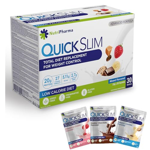 Quick Slim Meal Replacement Shake for Weight Loss, 30 Servings, 20g Protein, 27 Vitamins NUTRIPHARMA Quick Slim Au supplements