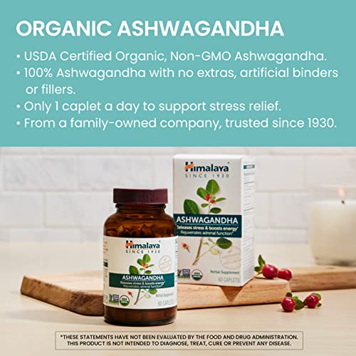 Himalaya Organic Ashwagandha, 60 Day Supply, Herbal Supplement for Stress Relief Himalaya Au supplements
