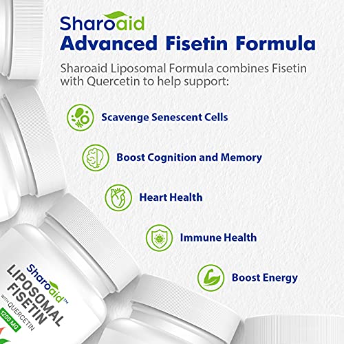 Sharoaid Liposomal Fisetin with Quercetin Supplements 1200 mg per Serving,High Absorpti Sharoaid Au supplements