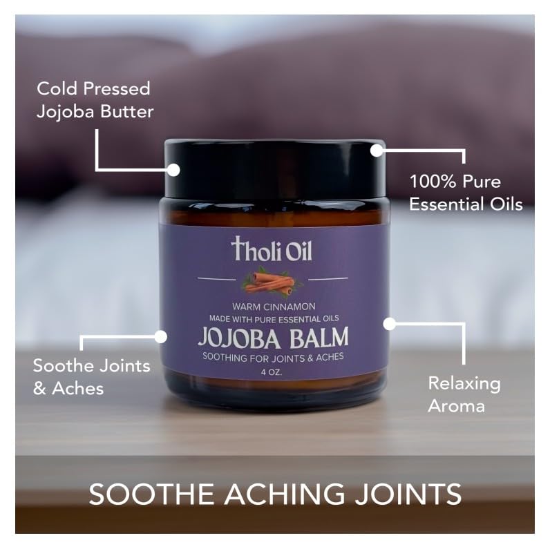 tHOli Plantar Fasciitis Relief Balm – Jojoba Cream with Cinnamon, Cassia, Spikenard & Hyssop – Soothes Heels, Supports Joints & Skin Repair (1oz) Tholi Oil Au supplements