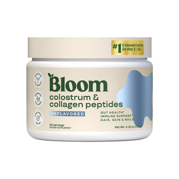 Bloom Nutrition Bovine Colostrum Powder with Vitamin B-12 for Gut Health, Immune Support, Hair Growth & Beauty Supplement | Unflavored, 25 Servings Bloom Nutrition Au supplements