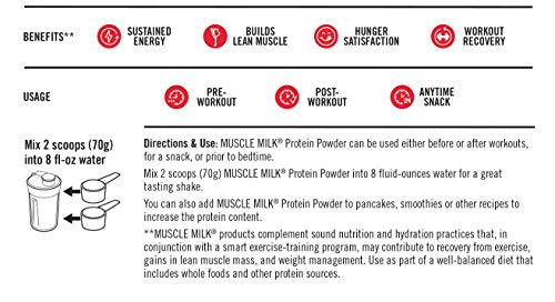 Muscle Milk Genuine Protein Powder, Chocolate, 4.94 Pound, 32 Servings, 32g Protein Muscle Milk Au supplements