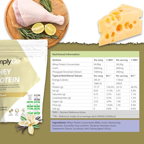 SimplyGo Whey Protein Powder | 900g | Simply Add 30g to Water, Juice or Shakes Simply Supplements Au supplements