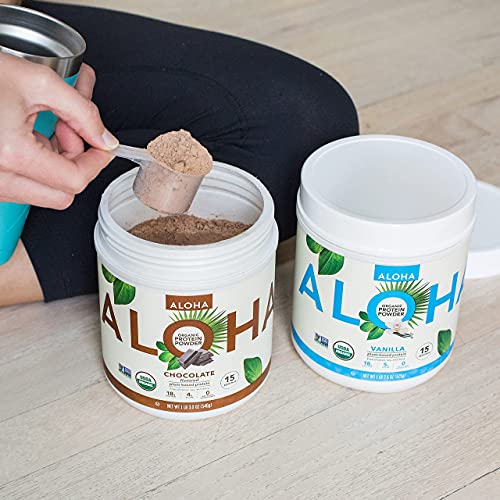 ALOHA Organic Plant Based Protein Powder, Stevia Free, Chocolate, 19.6 oz, 15 Servings ALOHA Au supplements