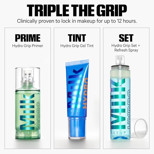Milk Makeup Hydro Grip Hydrating Gel Skin Tint – 12HR Lightweight Buildable Coverage with Hyaluronic Acid for Natural Dewy Finish – Non-Comedogenic – 9 Medium Tan w/Warm Undertones, 1oz Milk Makeup Au supplements