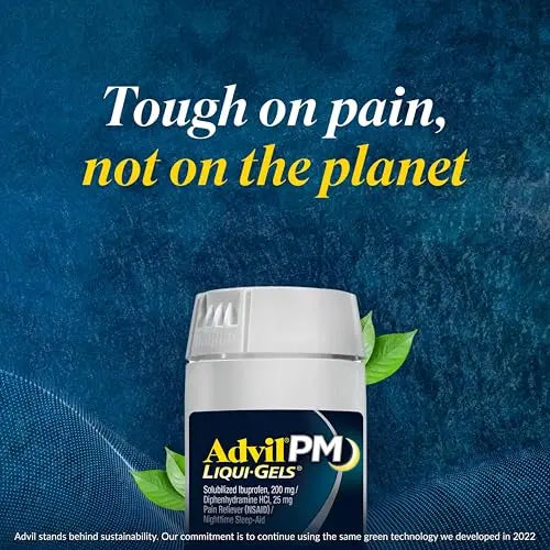 Advil PM Liqui-Gels Pain Reliever and Nighttime Sleep Aid, Pain Medicine with Ibuprofen for Pain Relief and Diphenhydramine HCL for a Sleep Aid - 2x80 Liquid Filled Capsules Advil Au supplements