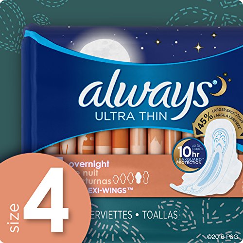 Always Ultra Thin Size 4 Overnight Pads With Wings Unscented, 14 Count (3700030165) Always Au supplements