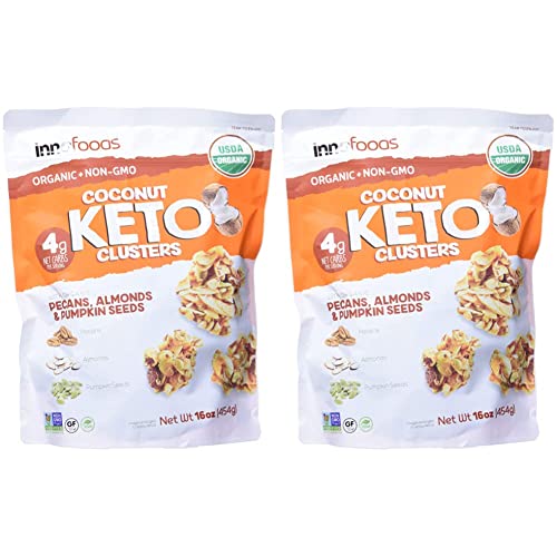 Inno Foods Organic Coconut Keto Cluster (Net Wt 16 Ounce), (Pack of 2) Inno Foods Au supplements