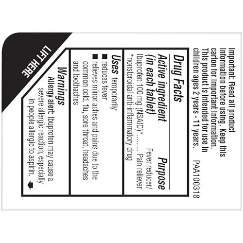 Advil Junior Strength Chewable Ibuprofen Pain Reliever and Fever Reducer, Children's Ibuprofen for Pain Relief, Grape - 24 Tablets (Pack of 3) Advil Au supplements