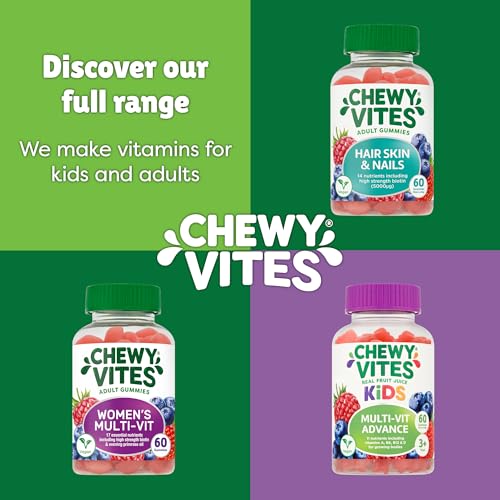 Chewy Vites Beauty Collagen 60 Gummy Vitamins |Hydrolised Collagen, CoQ10, Biotin + Vitamins | 1 Month Supply | Real Fruit Juice | Berry Flavour | 2-a-Day | CHEWY VITES Au supplements