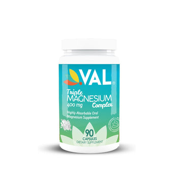 VAL Triple Magnesium Complex 400mg (Glycinate, Taurate & Citrate) for Muscle Relaxation, Sleep & Calm Energy, Vegan, Non-GMO, 90 Capsules VAL Au supplements