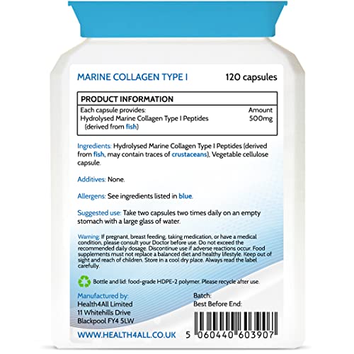 Health4All Marine Collagen Peptides Type I 120 Capsules (V) 2000mg Daily Dose Super Absorbable Health4All Au supplements