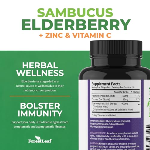 ForestLeaf Sambucus Elderberry with Vitamin C and Zinc - 9000mg Ult ForestLeaf Au supplements