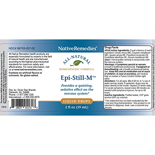 NativeRemedies Epi-Still-M - Natural Homeopathic Formula Provides a Quieting, Sedative Effect Native Remedies Au supplements