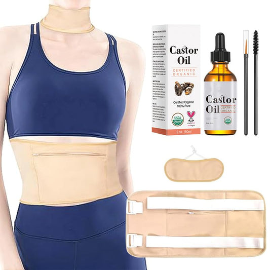 R3 KAYOIL Castor Oil Packs - Organic and Reusable Packs for Stomach and Neck Set R3 KAYOILAU supplements