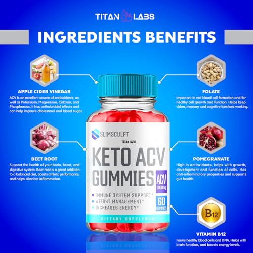 (3 Pack) Slimsculpt Keto ACV Gummies, Slim Sculpt Keto ACV Gummies Advanced Weight Loss 1000MG Titan Labs Au supplements