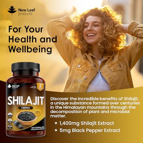Shilajit Capsules 1400mg 60% Fulvic Acid Pure Shilajit - High Strength Himilayan Shilajit NEW LEAF PRODUCTS Au supplements