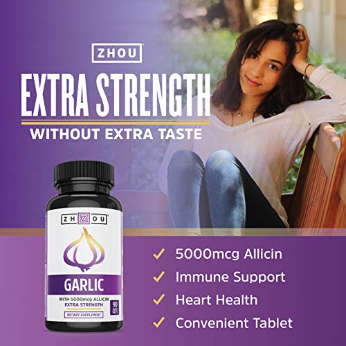 Zhou Nutrition Garlic Supplement With Allicin, Extra Strength 5000mcg Allicin Per Serving Zhou Nutrition Au supplements