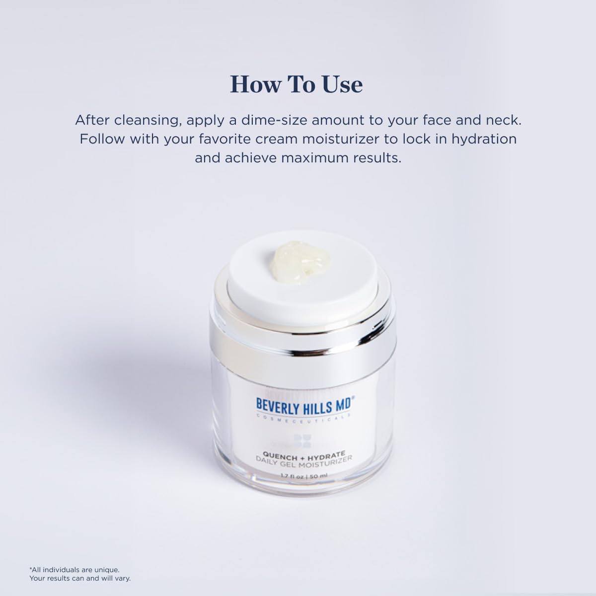 Beverly Hills MD Quench + Hydrate Daily Gel Moisturizer- Visibly Smooth, Plump, Hydrate Face & Neck for Wrinkles, Sagging- Skin Smoothing & Re-Energizing- Visibly Reduce Signs of Aging w/Niacinamide Beverly Hills MD Au supplements
