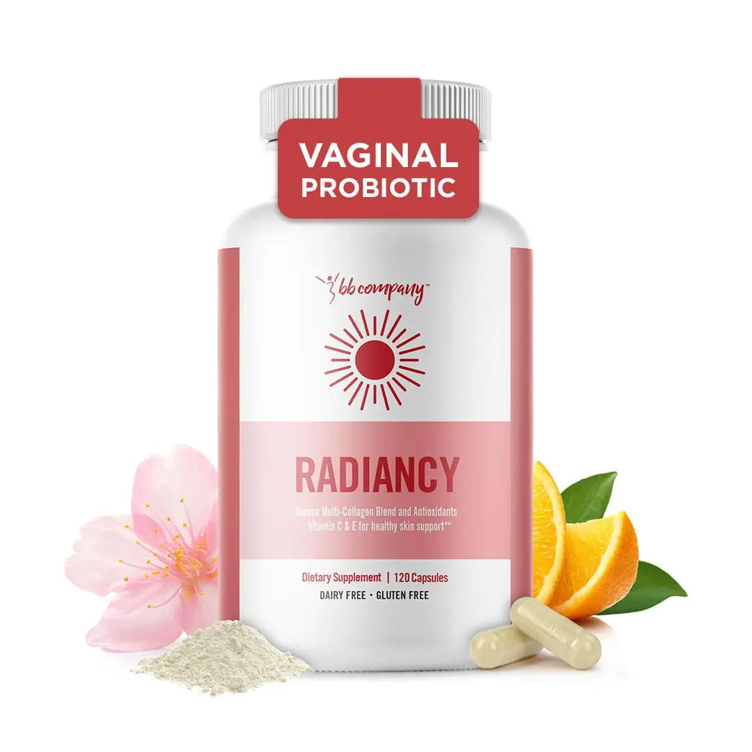 BB Company Radiancy | Vaginal Probiotics for Vaginal Dryness, pH Balance | Fights Itch, Odor | Anti-Aging | Hyaluronic Acid, Probiotics, Vitamin C, Multi Collagen | 120 Ct BB Company Au supplements