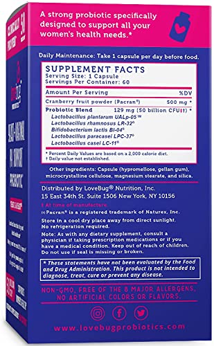 Lovebug Yeast + Vaginal pH Support | Clinically Studied Ingredients for Yeast & UTIs lovebug PROBIOTICS Au supplements