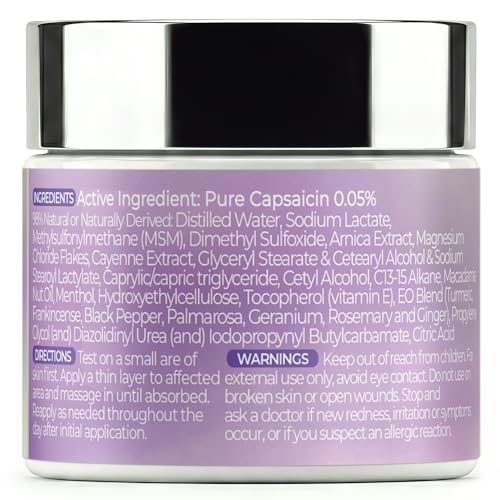 PURPLE CANYON All in One Magnesium Pain Cream – Natural Pain Relief Cream with Arnica, MSM & Capsaicin for Muscle & Joint Support – Fast-Absorbing, Non-Greasy Formula with Aloe Vera & Turmeric PURPLE CANYON Au supplements