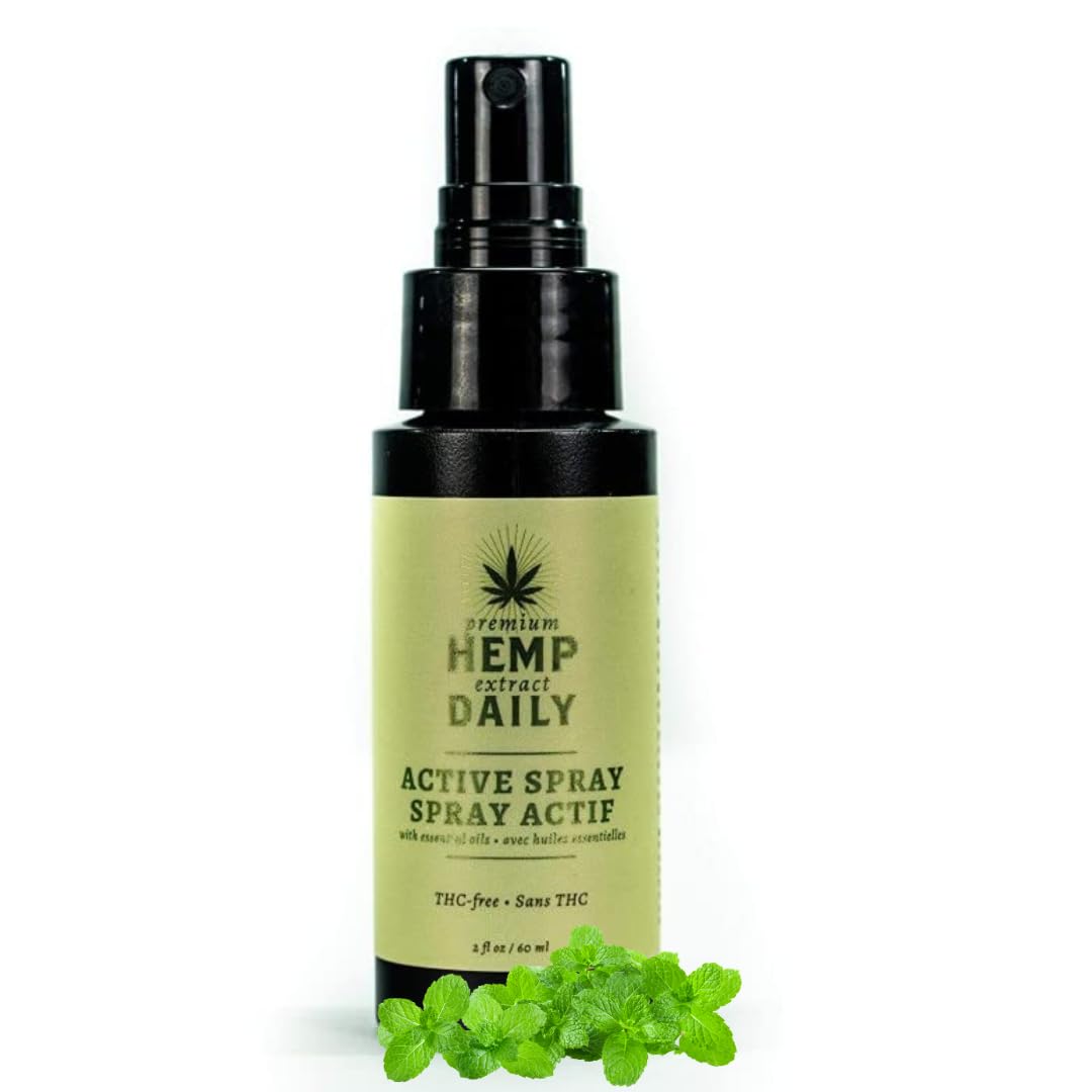 Hemp Daily Active Spray | Hemp Spray with Essential Oils | Vegan, Organic Ingredients | 2 Fluid Ounces (Original Spray, Single) Premium Hemp Extract Daily Au supplements