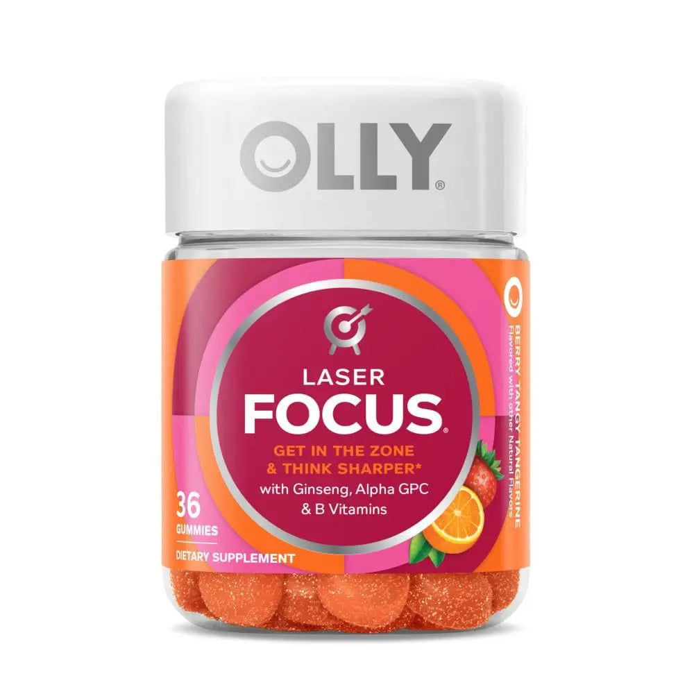 OLLY Ultra Strength Goodbye Stress Softgels 60 Count & Laser Focus Gummy 36 Count Brain Support Supplement Bundle OLLY Au supplements