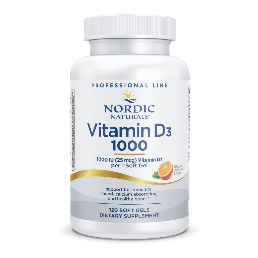Nordic Naturals Pro Vitamin D3 1000, Orange - 120 Mini Soft Gels - 1000 IU Vitamin D3 - Supports Healthy Bones, Mood & Immune System Function - Non-GMO - 120 Servings Nordic Naturals Au supplements