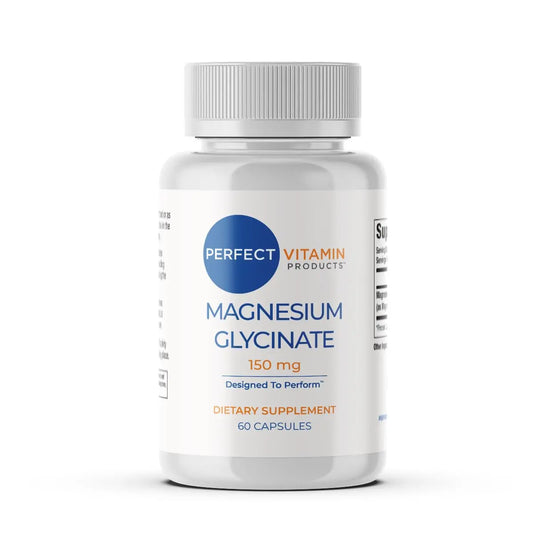 Perfect Vitamin Products Magnesium Glycinate 150mg – Vegan Capsules for Sleep, Stress & Muscle Support – Non-GMO, High Absorption, Gentle on Stomach – (60 Vegan Capsules) Perfect Vitamin ProductsAU supplements