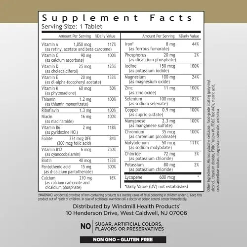 Windmill Natural Vitamins Men’s Multi 50+, with Vitamin D3, Mens Multivitamins for Daily Nutritional Support, Multivitamin for Men, 180 Tablet, 180 Day Supply Windmill Au supplements