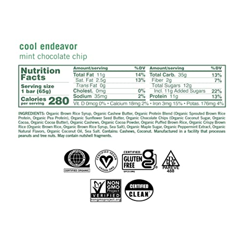 GoMacro MacroBar Organic Vegan Protein Bars - Mint Chocolate Chip, 2.3 Ounce Bars GoMacro Au supplements