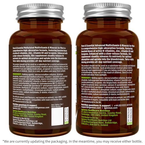 Igennus Methylated Men's Multivitamin with 22 Actives, All-Day Nutrient Delivery, Pure & Clean, Methylfolate & Methylcobalamin Igennus Healthcare Nutrition Au supplements