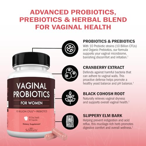 16in1 Vaginal Probiotics for Women (10 Powerful Strains + Organic Prebiotics) BioSchwartz Au supplements