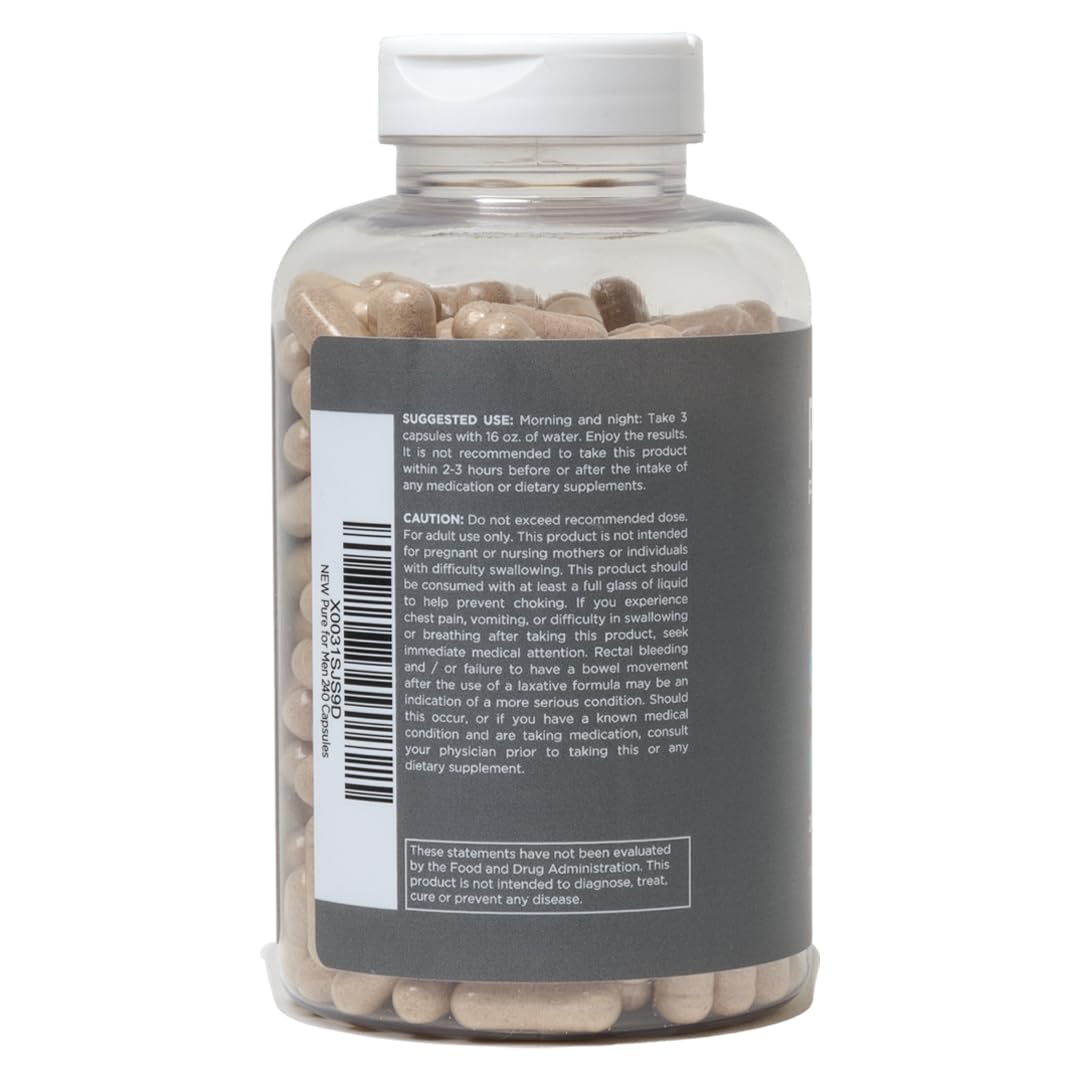 Pure for Men Stay Ready Fiber Supplement, 240 Vegan Capsules | Supports Daily Pure for Men Au supplements
