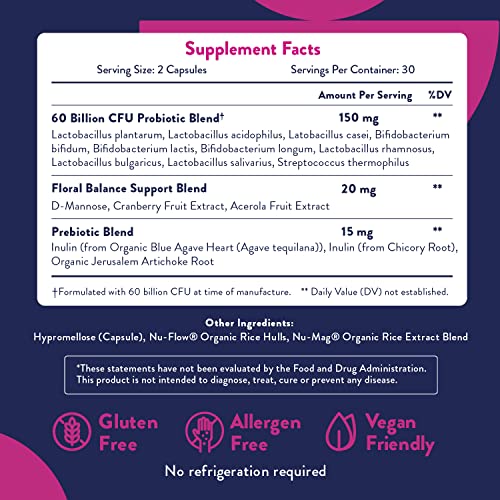 Probiotics for Women | Easy to Swallow Tiny Capsule | with Prebiotics, 60 Billion CFUs Waylo Au supplements