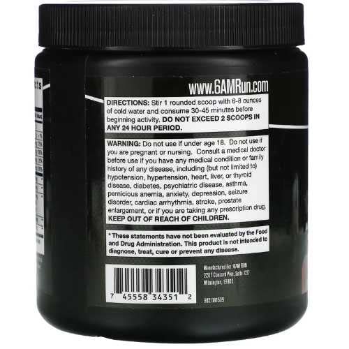 6AM Run Sprint - Pre Workout Powder for Instant Energy Boost for Cardio and Focus 6AM Run Au supplements