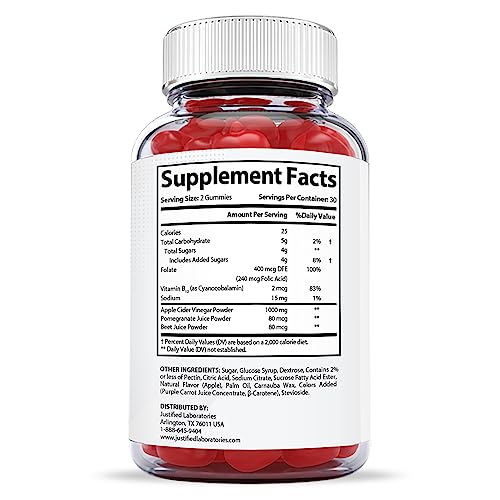 Justified Laboratories X Slim Keto ACV Gummies 1000MG Xslim Vegan Non GMO with Pomegranate Justified Laboratories Au supplements
